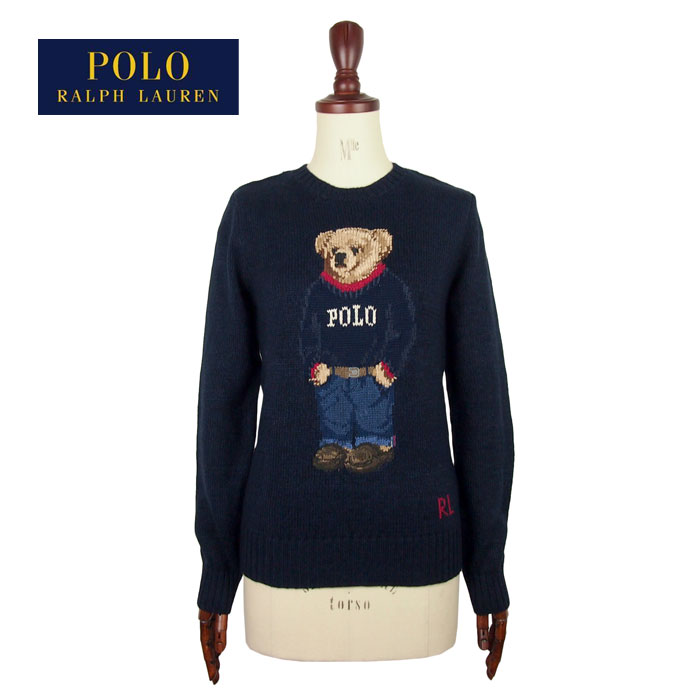 ラルフローレン ポロ レディース ポロベアー クルーネック ニット セーター/ネイビーPOLO Ralph Lauren