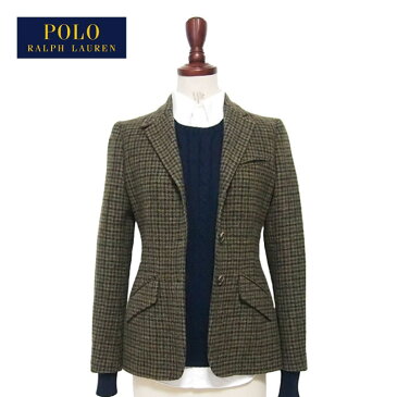 ラルフローレン ポロ レディース イタリア製 ハウンドトゥース 千鳥格子 ウール ジャケット/グリーン系POLO by Ralph Lauren Jacket