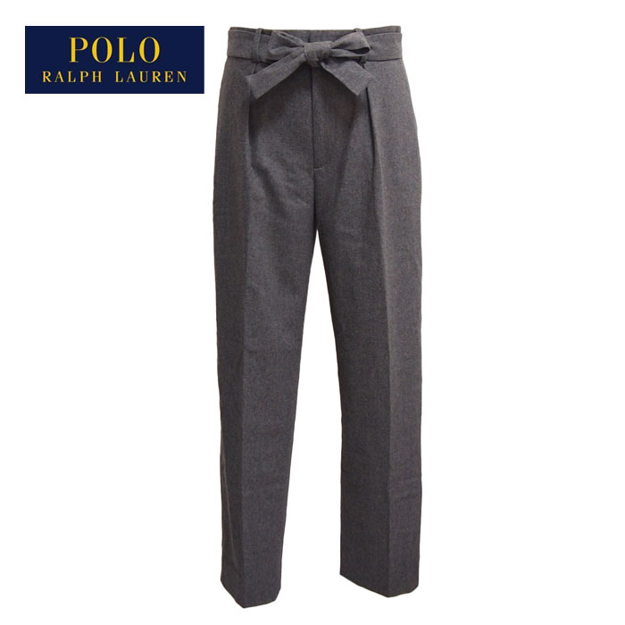 ラルフローレン ポロ レディース ウールブレンド ベルト付き タック パンツ/グレーPOLO Ralph Lauren Pant