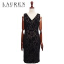 ラルフローレン ラルフローレン ローレン レディース ベロア レース ノースリーブ ドレス ワンピース/ブラックLAUREN Ralph Lauren Dress