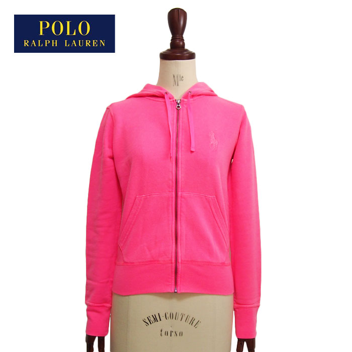 OUTLET SALE ラルフローレン ポロ ピンクポニー レディース ジップアップ スウェット パーカー/ピンクPOLO by Ralph Lauren PINK PONY