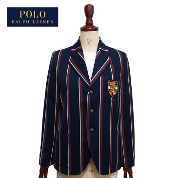 ラルフローレン ポロ レディース ストライプ エンブレム ジャケット ブレザー/ネイビーPOLO Ralph Lauren Jacket