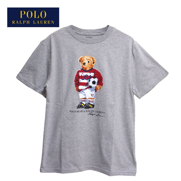 ラルフローレン ポロ ボーイズ ポロベアー サッカー クルーネック Tシャツ/グレーPOLO Ralph Lauren Boy's T-shirtメール便可