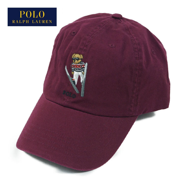 ラルフローレン ポロ ポロベアー キャップ スキー 帽子/バ−ガンディーPOLO Ralph Lauren Cap