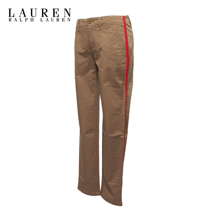 ラルフローレン LAUREN レディース サイドライン ストレート パンツ/キャメルLAUREN by Ralph Lauren Pants