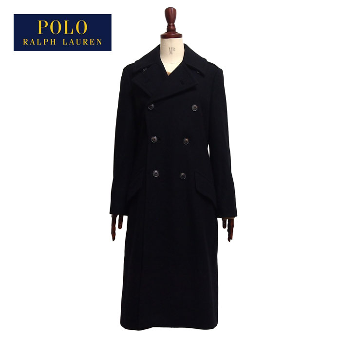ラルフローレン ポロ レディース ウール ダブルボタン ロングコート/ブラックPOLO Ralph Lauren Coat