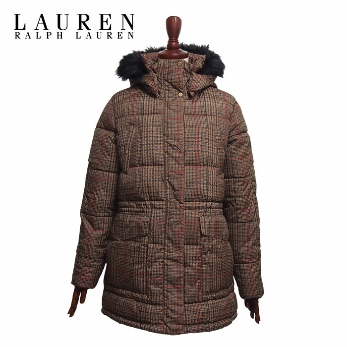 ラルフローレン ローレン レディース チェック 中綿 キルティング コート ジャケット/ブラウンLAUREN Ralph Lauren Coat