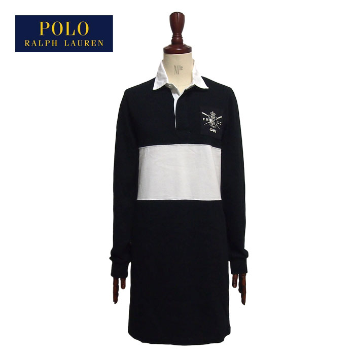 ラルフローレン ポロ レディース ボーダー ラガーシャツ ワンピース チュニック/ブラックPOLO Ralph Lauren Dress