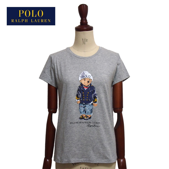 ラルフローレン ポロ レディース コットン ポロベアー クルーネック Tシャツ/グレーPOLO Ralph Lauren T-Shirts