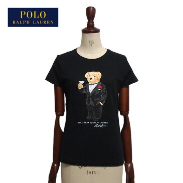 ラルフローレン ポロ レディース ポロベアー クルーネック Tシャツ タキシード/ブラックPOLO Ralph Lauren