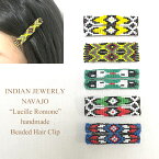 インディアンジュエリー ナバホ ビーズ バレッタINDIAN JEWELRY "Lucille Romone"NAVAJO Beaded Hair Clip