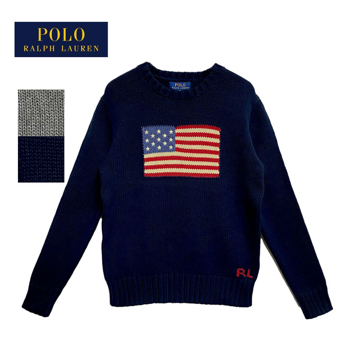 ポロ ラルフローレン ボーイズ 星条旗 フラッグ コットン クルーネック セーターPOLO Ralph Lauren boys Cotton Crew Sweater