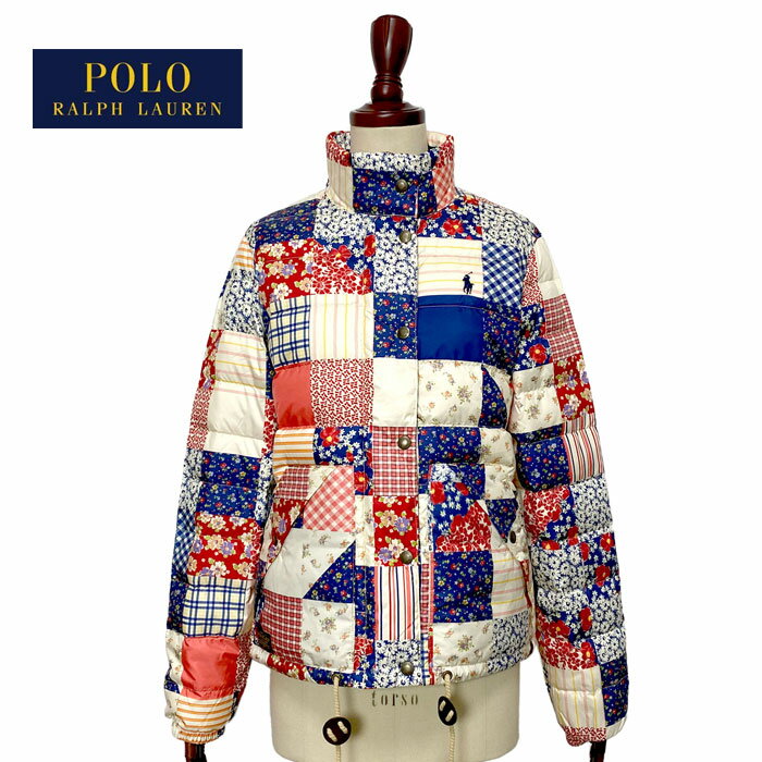 ラルフ ローレン ダウンジャケット レディース ポロ ラルフローレン レディース パッチワーク柄　ダウンジャケットPOLO Ralph Lauren Patchwork print Down Jacket