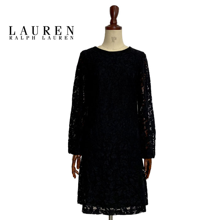 ラルフローレン ローレン レディース 総レース ブラック ミニ ドレスLAUREN Ralph Lauren Black Dress