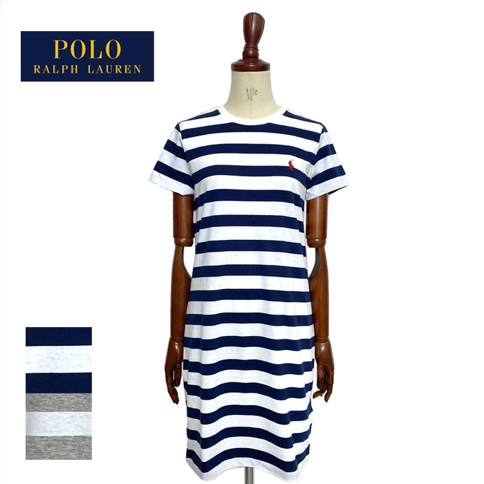 ラルフローレン ポロ ラルフローレン レディース ポニーワンポイント ワイド ボーダー クルーネック Tシャツ ワンピースPOLO Ralph Lauren Border Dress