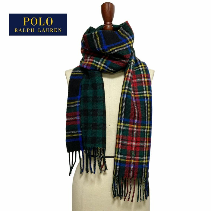 ラルフローレン ポロ マフラー ストール リバーシブル タータンチェック ポニー刺繍/グリーンPOLO by Ralph Lauren Plaid Scarf