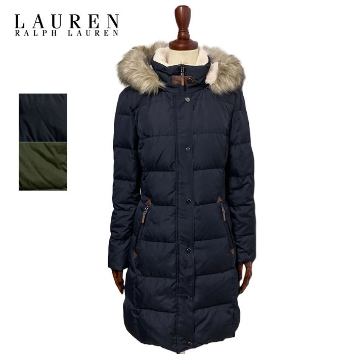 15 ローレン ラルフローレン レディース ファー フード付き ダウン コート ジャケットLAUREN Ralph Lauren Qulted Down Parka