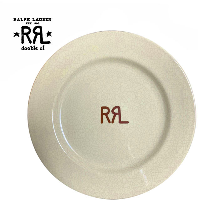ラルフローレン ダブルアールエル RRLロゴ お皿 食器 プレート クリーム/直径27cm×高さ2.5cm/4枚セットDOUBLE RL RRL DINNER PLATE SET
