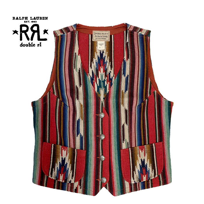 ラルフローレン ダブルアールエル レディース ジャガード ネイティブ ラグ ベストRalph Lauren RRL southwesternstyle Jacquard Vest