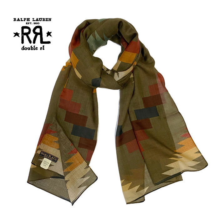 ラルフローレン マフラー（レディース） ラルフローレン ダブルアールエル RRL ネイティブ柄 ウール ストールRalph Lauren DOUBLE RL Native Print Stole