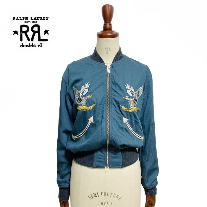 ラルフローレン ダブルアールエル レディース イーグル刺繍 リバーシブル スーベニアジャケットRalph Lauren DOUBLE RL Women's Reversible Souvenir Jacket