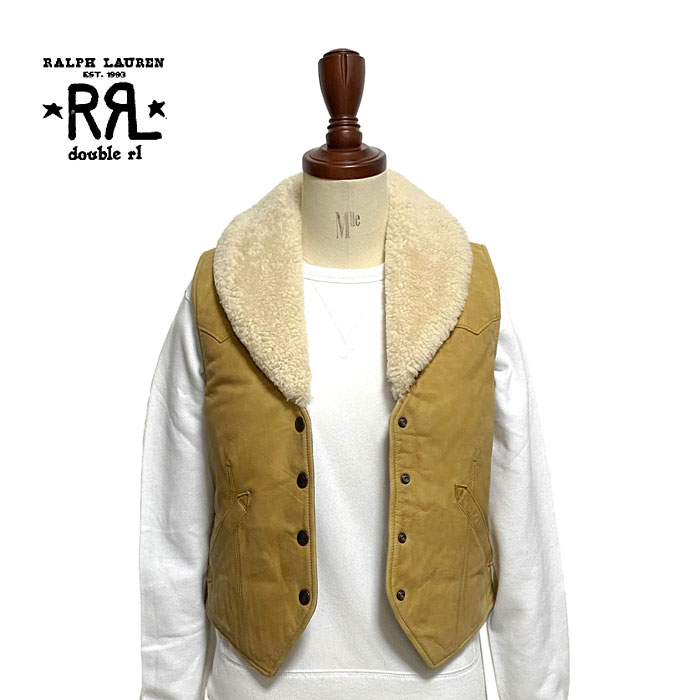 ラルフローレン ダブルアールエル レディース シアリング レザー ベストDOUBLE RL Women 039 s Shearing Leather Vest