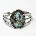 インディアンジュエリー ナバホ族 ”Betta Lee“ キングマンターコイズ シルバー バングルINDIAN JEWELRY NAVAJO ”Betta Lee“ KingmanTurquoise Silver Bangle 2