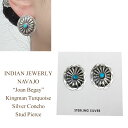 INDIAN JEWELRY NAVAJO Joan Begay Kingman Turquoise Silver Concho Stud Pierce