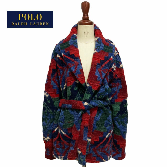 ラルフローレン ポロ レディース ネイティブ柄 ショールカラー ニット ガウン カーディガンPOLO by Ralph Lauren Knit Cardigan