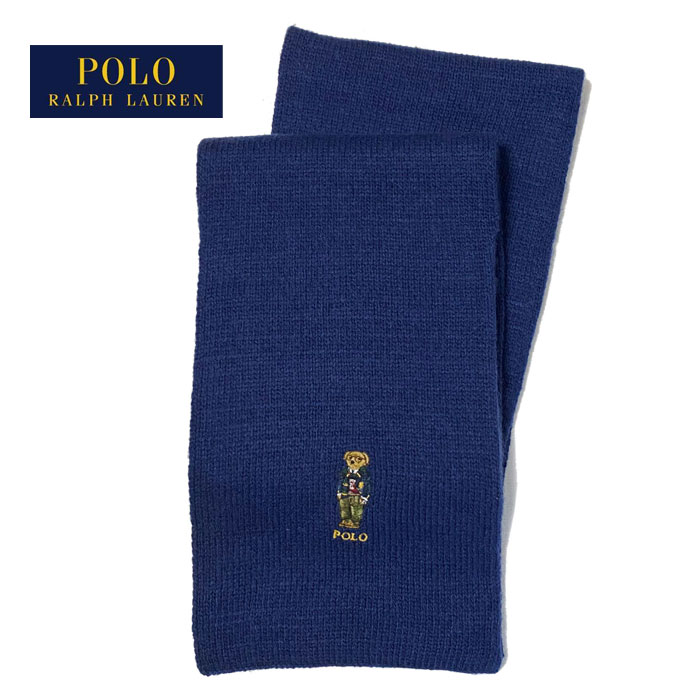 ラルフローレン マフラー（レディース） ポロ ラルフローレン カレッジスタイル　ポロベアー　ニットマフラー/NAVYPOLO Ralph Lauren POLOBEAR Knit Scarf