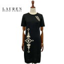 ラルフローレン ラルフローレン ローレン レディース 半袖 ニットワンピース ネイティブ柄/ブラック LAUREN Ralph Lauren Short Sleeve Knit Dress