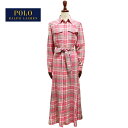 ラルフローレン ラルフローレン ポロ レディース チェック シャツワンピース マキシ丈/ピンク PINK PLAID POLO Ralph Lauren Plaid Check Shirt Dress