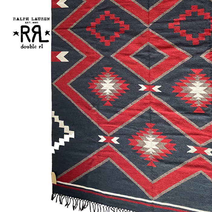 ラルフローレン ダブルアールエル RRL ネイティブ ジャガード ビッグ ラグマットHand Woven Jacquard　Big RUG MAT