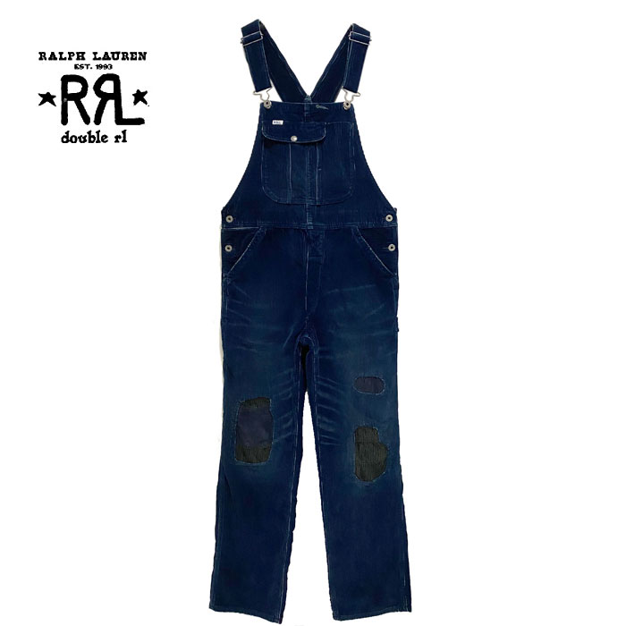 ラルフローレン ダブルアールエル レディース ダメージ加工　コーデュロイ オーバーオールDOUBLE RL Corduroy Overalls