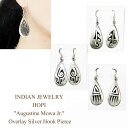 インディアンジュエリー ホピ族 オーバーレイ シルバー フック ピアス INDIAN JEWELRY HOPI Augustine Mowa Jr. Overlay Silver Hook Pierce