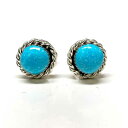 インディアンジュエリー ズニ族 ターコイズ　シルバー スタッド ピアスINDIAN JEWELRY ZUNI Turquoise Silver Stud Pierce 3