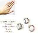 インディアンジュエリー ナバホ族 "Robby Martinez" ハウライト シルバー リングINDIAN JEWELRY NAVAJO "Robby Martinez" WHowlite Silver Ring