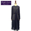 ラルフローレン コレクション パープルレーベル レディース シルクシフォン プリーツ ドレス/NAVYRalph Lauren Collection Pleats Dress