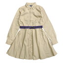 ポロ ラルフローレン ガールズ ポニーワンポイント コットン フレアワンピース ベルト付きPOLO Ralph Lauren Girl's Cotton Shirts Dress