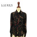 ラルフローレン ローレン レディース ロープ柄　リボン ブラウスLAUREN Ralph Lauren Rope Print Ribbon Blouse