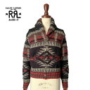 ダブルアールエル レディース サウスウエスタン柄 ショールカラー ショート丈 ハンドニット カーディガンDOUBLE RL Southwestern Style Hand Knit Cardigan