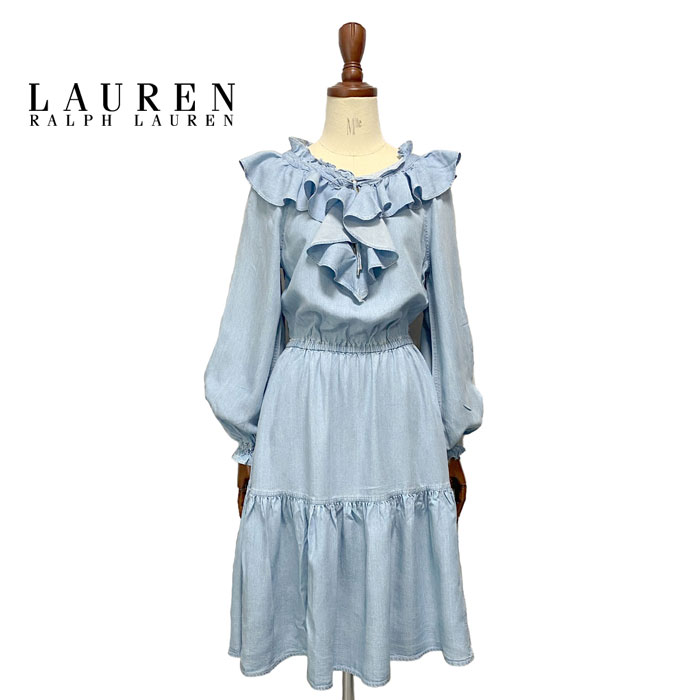 ラルフローレン ラルフローレン ローレン レディース バルーンスリーブ ティアード　ワンピースLAUREN Ralph Lauren Ruffled Dress