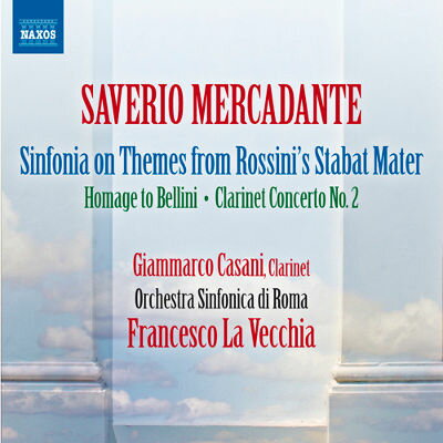 曲目・内容1.ベッリーニへのオマージュ - 大管弦楽のための幻想曲2.特徴的なナポリの主題による第2シンフォニア3.ロッシーニの「スターバト・マーテル」の主題による大シンフォニア4.5.クラリネット協奏曲第2番 変ロ長調 Op.101I. Allegro maestosoII. Andante con variazoni6.ガリバルディ-アルプスのハンター（全てのイタリア国民に捧ぐ）による大管弦楽のためのシンフォニアアーティスト（演奏・出演）ジャンマルコ・カサーニ（クラリネット）…4-5ローマ交響楽団フランチェスコ・ラレコーディング2012年6月3-4日ローマ コンキリアツィオーネ アウディトリウム…1-52012年7月3日 ローマ OSRスタジオ…6商品番号：8.573035メルカダンテ（1795-1870）：管弦楽作品集 ロッシーニの「スターバト・マーテル」の主題による大シンフォニアベッリーニへのオマージュ／クラリネット協奏曲 第2番 他 ［カサーニ／ローマ響／ラ・ヴェッキア］ MERCADANTE, S.: Sinfonia su motivi dello Stabat Mater di Rossini / Omaggio a Bellini / Clarinet Concerto No. 2 (Casani, Rome Symphony, La Vecchia)CD ■交響曲/管弦楽曲発売日：2013年12月18日 NMLアルバム番号：8.573035 NAXOS［8.573...］現代において、メルカダンテ（1795-1870）の名前は「オペラ作曲家」として知られています。彼の代表作は「ヴェスタの巫女」や「誓い」などのベルカント・オペラであり、ロッッシーニとベッリーニに続く作曲家として素晴らしい名声を打ち立てたのでした。しかしながら、彼は当時の他のオペラ作曲家とは違い、積極的に器楽のための作品を書いたことでも知られています。もちろんメロディ・メーカーとしての才能は比類なきものであり、このアルバムで聴くことのできる「器楽曲」にも美しいメロディが散りばめられていることは間違いありません。 注目はOp.101のクラリネット協奏曲であり、どこかモーツァルトを思わせる典雅な響きの愛くるしさには、思わず胸が高まるのではないでしょうか？ 一転、ベッリーニのノルマのメロディを縦横無尽に使った「ベッリーニへのオマージュ」は感動的であり、熱烈な愛国心が宿った「ガリバルディ」の勇壮さも特筆すべきものです。作曲家検索リンク（このタイトルに収録されている作曲家）メルカダンテ