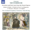 曲目・内容1.歌劇「悪魔のロベール」（1831）：序曲2.歌劇「北極星」（1851）：序曲3-7.歌劇「ユグノー教徒」（1836）から序曲第1幕「酒の歌」第2幕への間奏曲第5幕への間奏曲第5幕：バレエ音楽8-11.歌劇「アフリカの女」（1865）から序曲第2幕への間奏曲第3幕への間奏曲第5幕：マンスニールの木の下での大情景13-15.歌劇「ディノーラ（プロエルメルの許し）」（1859）から序曲第2幕への間奏曲第3幕への間奏曲16.17.歌劇「予言者」（1849）より序曲第4幕：戴冠行進曲アーティスト（演奏・出演）ブリジェット・ダグラス（フルート）…5ニュージーランド交響楽団ダレル・アン指揮レコーディング2013年6月6-8日ニュージーランド ウェリントン、マイケル・フォウラー・センター商品番号：8.573195マイアベーア（1791-1864）：フランス・オペラからの序曲と間奏曲集 ［ニュージーランド響／ダレル・アン］ MEYERBEER, G.: Overtures and Entr'actes from the French Operas (New Zealand Symphony, Darrell Ang)CD ■オペラ発売日：2014年06月25日 NMLアルバム番号：8.573195 NAXOS［8.573...］バレエ音楽集（8.573076）で、その華麗な世界の一部を見せてくれたマイヤベーア（1791-1864）。彼はベルリンで生まれるも、主に活躍したのはパリであり、ロッシーニに代表されるイタリア歌劇の様式と、モーツァルトやウェーバーが確立したドイツ歌劇の様式を融合させたものを、パリへ持ち込み、豪華絢爛なグランドオペラを作り上げた人物として尊敬されたのでした。そんなマイアベーア、実は歌劇の作曲能力よりも、その重厚な管弦楽法の扱いの方が高く評価されたようで、彼が紡ぎ出したオーケストラの色彩的な響きは、当時まだ若かったワーグナーさえをも魅了したといわれています。このアルバムでは、そんな彼の歌劇における「歌のない部分」がたっぷり収録されています。確かに、歌がなくても存分に楽しめるものばかり。交響曲や協奏曲を書いても人気を博しただろうな。と想像してしまいます。作曲家検索リンク（このタイトルに収録されている作曲家）マイアベーア