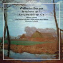 曲目・内容ヴィルヘルム・ベルガー（1861-1911）●小協奏曲 イ短調 Op.43a - ピアノとオーケストラのための●交響曲 変ロ長調 Op.71アーティスト（演奏・出演）オリヴァー・トリンドル（ピアノ） … 1ロイトリンゲン・ヴュルテンベルク・フィルハーモニー管弦楽団クレメンス・シュルト指揮レコーディング2021年3月11-12日 … 12020年11月2-5日 … 2Studio der W&#252;rttembergischen Philharmonie Reutlingen（ドイツ）その他の仕様など総収録時間： 77分商品番号：555462ベルガー（1861-1911）：交響曲 Op.71小協奏曲 Op.43a ［オリヴァー・トリンドル（ピアノ）／クレメンス・シュルト（指揮）／ロイトリンゲン・ヴュルテンベルク・フィルハーモニー管弦楽団］CD 発売日：2023年04月28日 CPO1861年、ボストンで楽譜店を営んでいたブレーメン出身の父のもとに生まれたヴィルヘルム・ベルガー。翌年家族でドイツに帰国し、優れた音楽の才能を発揮、14歳で初の公開演奏会を開くとともに、多数の歌曲やピアノ曲を作曲しました。その後、ベルリン高等音楽院で専門教育を受け、1888年から1903年まではクリントヴォルト＝シャルヴェンカ音楽院の教員を務める傍ら、ベルリン音楽協会の指揮者を務めるなど、ベルリン作曲家サークルの中心的存在として活躍しました。彼の作風はヨハネス・ブラームスに近いものですが、時折挟まれる不協和音や、精緻な対位法の使用などは、彼の次世代であるマックス・レーガーの作曲様式を先取りするものでもあります。49歳という短命にもかかわらず、100作以上の作品を遺し、それらの何曲かは彼の死後も長らく演奏されていましたが、近年では演奏機会はほとんどありません。これまでに出版された形跡のない小協奏曲 Op.43は、ピアノの妙技を際立たせるのではなく、ブラームスのピアノ協奏曲のようにピアノをオーケストラの楽器の一つとして扱うことで、作品全体がポリフォニックで重厚な響きで覆われています。このアルバムでは名手オリヴァー・トリンドルがピアノを担当、見事な演奏を聴かせます。その10年後に書かれた交響曲はベルガーの代表作です。作曲家検索リンク（このタイトルに収録されている作曲家）バーガー