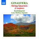 アルベルト・ヒナステラ - Alberto Ginastera (1916-1983)・弦楽四重奏曲第1番 Op. 20・弦楽四重奏曲第2番 Op. 26・弦楽四重奏曲第3番 Op. 40エンソ弦楽四重奏団 - Enso String Quartetルーシー・シェルトン - Lucy Shelton (ソプラノ)録音: 10-13 September 2007、 St. Anne’s Church、 Toronto、 Canada