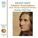 曲目・内容フランツ・リスト（1811-1886）1-3.3つのシューベルトの行進曲 S426/R251（1846）I. Trauermarsch - 葬送行進曲II. Grande marche - 大行進曲III. Grande marche caract&#233;ristique - 性格的大行進曲4-6.シューベルトの4手のための「ハンガリー風ディヴェルティメント」からのハンガリーのメロディ S425bis/R250（1846）（ハンガリーのメロディ S425の簡略版）No.1. Andante -No.2. MarciaNo.3. Allegretto7.シューベルト：ウィーンの夜会 - 第6曲 イ短調 S427/6ii（1846-52）（ゾフィー・メンターによる1869年版）アーティスト（演奏・出演）ドミニク・ケリ（ピアノ）レコーディング2019年4月22日Herbert Zipper Concert Hall, Colburn Schoolロサンジェルス（USA）商品番号：8.574172リスト（1811-1886）：〈ピアノ曲全集 第59集〉シューベルト・トランスクリプションズ ［ドミニク・ケリ（ピアノ）］ LISZT, F.: Schubert Transcriptions (Liszt Complete Piano Music, Vol. 59) (Cheli)CD 発売日：2021年11月26日 NMLアルバム番号：8.574172 NAXOS［8.574...］リストは敬愛するベートーヴェンやシューベルト作品を積極的にピアノ独奏用に編曲し、自らの超絶技巧もあわせて披露しました。このアルバムにはシューベルトの連弾作品をリストが独奏用に編曲したものを収録。シューベルトの連弾作品はどれも演奏効果の高いものですが、リストはさまざまなパッセージを付け加えるなどで更に華やかな効果を上げています。とはいえ、「ハンガリーのメロディ」はリストとしては珍しくもともとの編曲を少し簡単にアレンジ、若干弾きやすくなっています。「ウィーンの夜会」はシューベルトの9曲の「ワルツ・カプリス」を編曲したもの。リスト自身の愛奏曲でしたが、ここでは彼の自慢の弟子、ゾフィー・メンター（後にチェリストのデイヴィッド・ポッパーと結婚したことで知られる）が更にアレンジしたものが演奏されています。ドミニク・ケリはアメリカ合衆国セント・ルイス生まれ。ジェイムズ・コンロンやジェラード・シュウォーツをはじめとする指揮者と共にアメリカ国内の数多くのオーケストラと共演し、またリサイタルも多数行っています。中でもワレリー・ゲルギエフ指揮によるウォルト・ディズニー・コンサート・ホールでの演奏と、2019年のカーネギーホールでのリサイタルは高く評価されました。Naxosにはクレメンティの「モンフェリーナ集と小品集」（8.573711）の録音があります。作曲家検索リンク（このタイトルに収録されている作曲家）リスト関連商品リンク8.573711