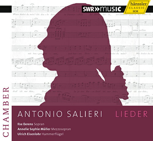 サリエリ：歌曲集 SALIERI, A.: Lieder ウルリッヒ・アイゼンロール Ulrich Eisenlohr(フォルテピアノ) ／イルゼ・エーレンス Ilse Eerens(ソプラノ) ／アネリー・ソフィー・ミュラー Annelie Sophie Muller(メゾ・ソプラノ) 1. イル・ジェニオ・デリ・スターティ・ヴェネティ 2-16. ディヴェルティメンティ・ヴォカーリ（抜粋） 17. カヴァティーナ 「ペンシエーリ・フネスティ」 18. デー、シ・ピアチェヴォーリ 19. この暗き墓に（第1集） 20. この暗き墓に（第2集） 21. 3つのロマンス - 第3曲 Appel a l'amour 22. 満ち足りた者 23. Meine hochste Wonne 24. 5月の歌 25. An die zukunftige Geliebte 26. 君への想い 【収録】24-27 September 2012, Konzertsaal Musikhochschule Trossingen