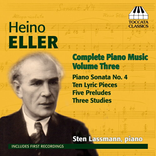 ヘイノ・エッレル - Heino Eller (1887-1970) ・10の抒情小品集 ・練習曲 変イ長調 ・練習曲 変ト長調（1919） ・練習曲ド 変ト長調（1917） ・前奏曲 変ホ短調 ・前奏曲 変ロ短調 （1929） ・前奏曲 ハ長調 ・前奏曲 変ロ短調（1930） ・前奏曲（1930） ・ピアノ・ソナタ第4番 ステン・ラスマン - Sten Lassmann (ピアノ) 録音: 9-11 December 2010、 The Old Granary Studio、 Beccles、 Suffolk、 UK エストニア音楽の創始者の一人ヘイノ・エッレルのピアノ曲全集（全部で7枚の予定)の第3集です。今作は彼の初期から中期の作品である「抒情小曲集」と、ソナタ、練習曲と前奏曲です。「抒情小曲集」は第二次世界大戦中に、ドイツの占領下にあったエストニアで書かれた作品で、ユダヤ人であった妻アンナが逮捕され処刑されるという悲劇に見舞れた、エッレルの悲しみが反映されています。様々な事情により印刷されることもなく、これらは2010年まで全曲が演奏されることもありませんでした。風変りであり、またロマンティックで表現的な前奏曲とソナタ第4番、極めて初期の作品である3つの練習曲など興味深い小品が含まれています。