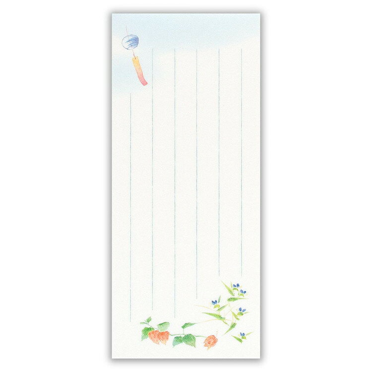 エヌビー社 KNS 一筆箋 あさつゆ | 24枚入 和紙 鳥の子紙 縦書き ほおずき 露草 風...